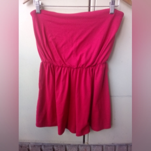 Rio Euro Summer Strapless Blouson Tube Romper Perfect Red Strapless XS - Picture 5 of 15